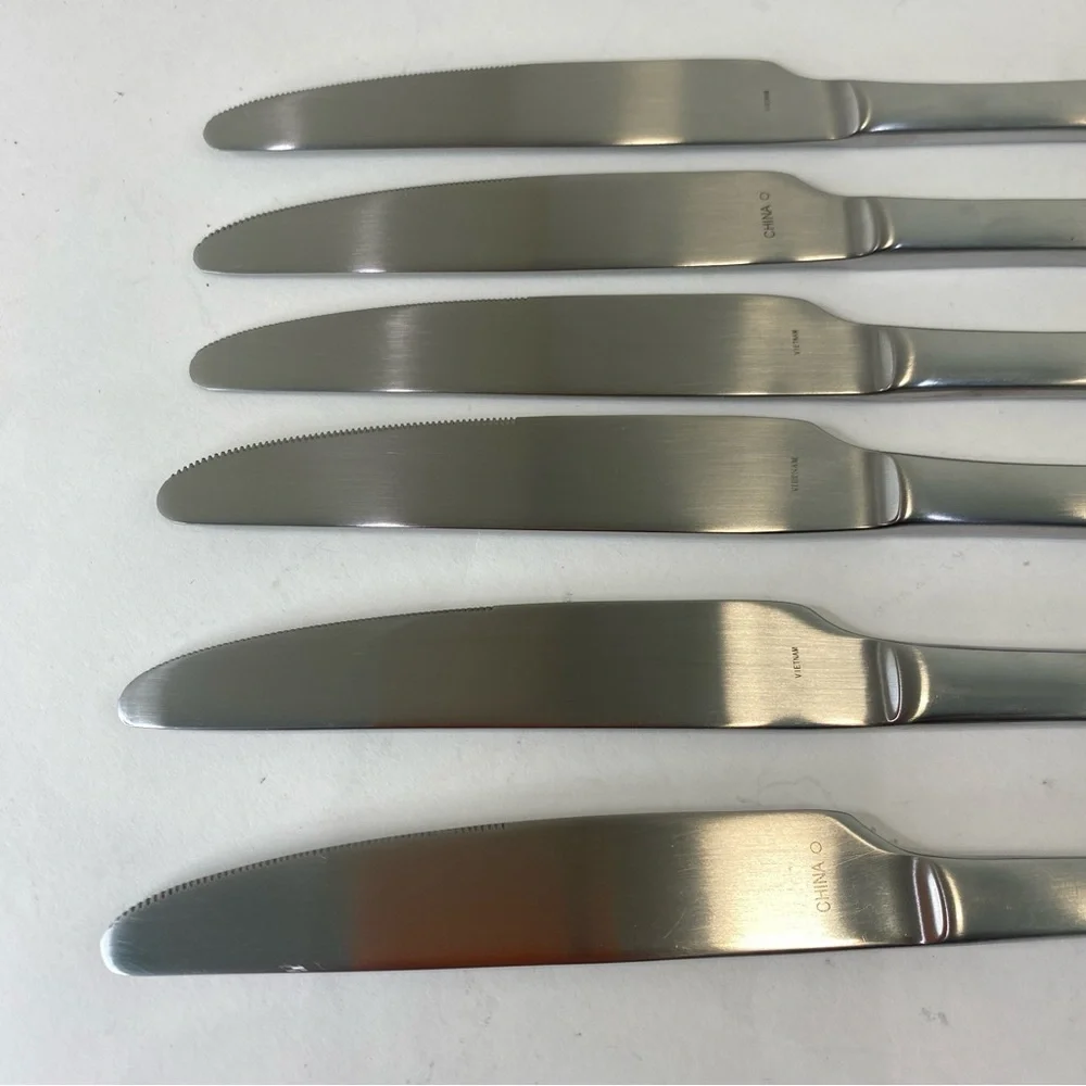 Lot Of 6 Robert Welch RW Meridian Satin Serrated Dinner Knives Replacement Lot B